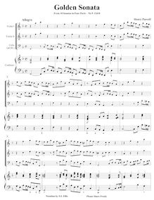 Partition Score et parties, 10 sonates en Four parties, Purcell, Henry