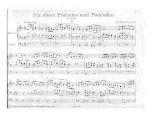 Partition complète of all mouvements, Six Short préludes et Postludes Op.101