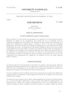 Article Loi Création 16/09 - Patrick Bloche, rapporteur
