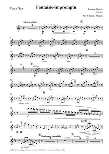 Partition ténor Saxophone (B?), Fantaisie-impromptu, C? minor, Chopin, Frédéric