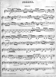 Partition de violon, violoncelle Sonata No.1 en D Major Op.18