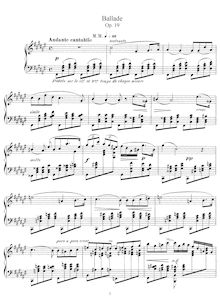 Partition complète, Ballade, Op.19, Fauré, Gabriel