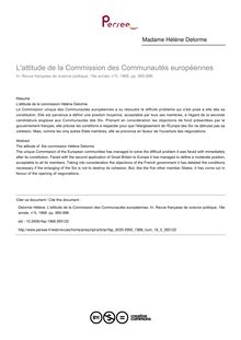 L attitude de la Commission des Communautés européennes - article ; n°5 ; vol.18, pg 985-996