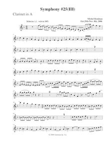 Partition clarinette, Symphony No.25, A major, Rondeau, Michel par Michel Rondeau