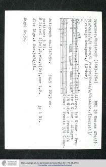 Partition complète et parties, Sinfonia en G major, GWV 583