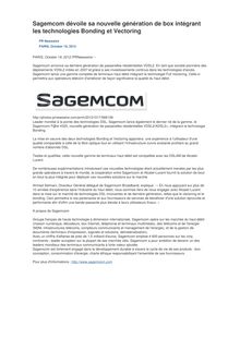 Sagemcom dévoile sa nouvelle génération de box intégrant les technologies Bonding et Vectoring