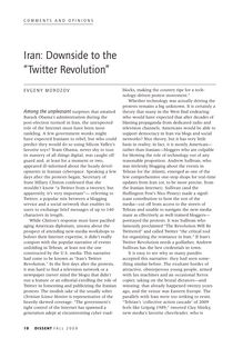 Iran: Downside to the Twitter Revolution