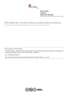 Silex taillés des Tufs de la Celle-sous-Moret (Seine-et-Marne) - article ; n°1 ; vol.6, pg 520-522