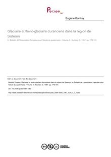 Glaciaire et fluvio-glaciaire duranciens dans la région de Sisteron - article ; n°3 ; vol.4, pg 179-191