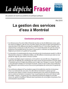 La gestion des services d'eau à Montréal