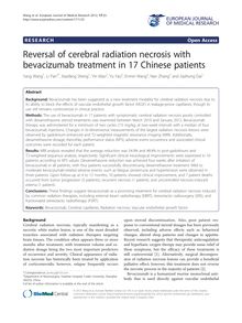 Reversal of cerebral radiation necrosis with bevacizumab treatment in 17 Chinese patients