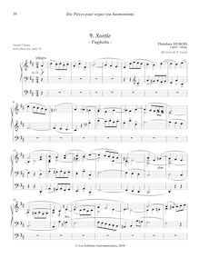 Partition , Sortie - Fughetta, Dix pièces pour orgue ou harmonium