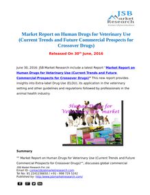 Market Report on Human Drugs for Veterinary Use: JSB Market Research