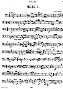 Partition de violoncelle, Piano Trios, Hob.XV:24-26, D Major, G Major, A Major