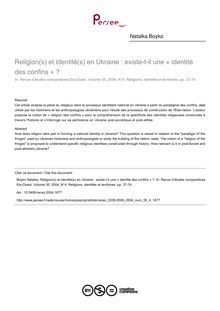 Religion(s) et identité(s) en Ukraine : existe-t-il une « identité des confins » ? - article ; n°4 ; vol.35, pg 37-74