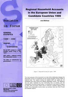 Regional household accounts in the European Union and Candidate Countries 1999