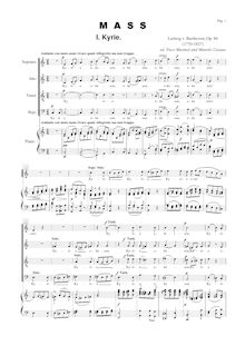 Partition , Kyrie, Mass en C, Op.86, C major, Beethoven, Ludwig van