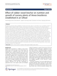 Effect of rubber wood biochar on nutrition and growth of nursery plants of Hevea brasiliensis established in an Ultisol
