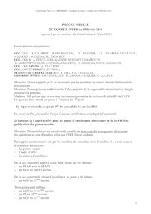 1Université Paris UFR SMBH Léonard de Vinci Conseil du février