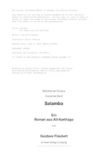 Salambo - Ein Roman aus Alt-Karthago