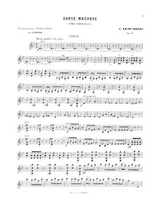 Partition de piano et partition de violon, Danse macabre, Op.40