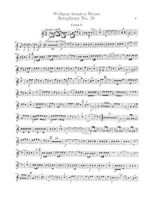 Partition cor 1 (C, F), 1 (F), 2 (C, F), 2 (F), Symphony No.36, Linz Symphony