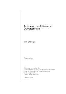Artificial evolutionary development [Elektronische Ressource] / Till Steiner. Technische Fakultät