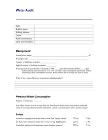 Water Audit Form 2007