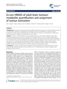 Ex-vivoHRMAS of adult brain tumours: metabolite quantification and assignment of tumour biomarkers