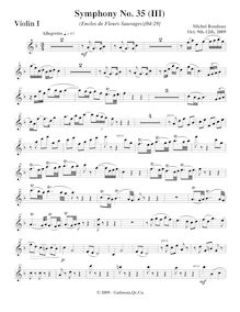 Partition violons I, Symphony No.35, F major, Rondeau, Michel par Michel Rondeau