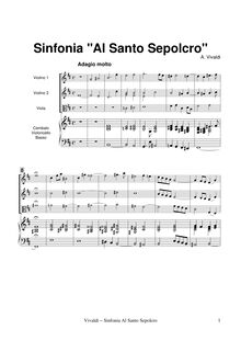 Partition complète (avec clavecin), Sinfonia en B minor  Al Santo Sepolcro , RV 169