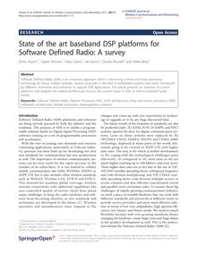 State of the art baseband DSP platforms for Software Defined Radio: A survey