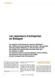 Les repreneurs d entreprises en Bretagne (Octant n° 103)