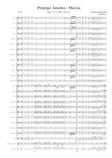Partition complète (moderne orchestration), Marcia - Principe Amedeo, Op.177
