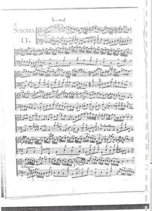 Partition complète, Sonate a Flauto Traversiere Solo e Basso Composte dal Sigr. Canaby Musico di S.A.E. Palatino del Reno. par Martin Friedrich Cannabich
