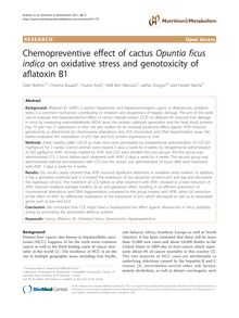 Chemopreventive effect of cactus Opuntia ficus indicaon oxidative stress and genotoxicity of aflatoxin B1