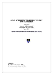 Audit of Police Oversight Bodies in the East African Region