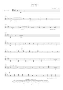 Partition Trombone 1/2 , partie, Psaume 150, Psalm 150, Franck, César