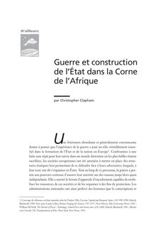 Guerre et construction de l État dans la Corne de l Afrique - article ; n°1 ; vol.9, pg 93-111