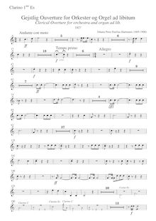 Partition trompette I (E♭), Gejstlig Ouverture pour Orkester og Orgel ad libitum