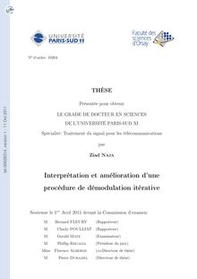 Interprétation et amélioration d’une procédure de démodulation itérative, Interpretation and amelioration of an iterative demodulation procedure