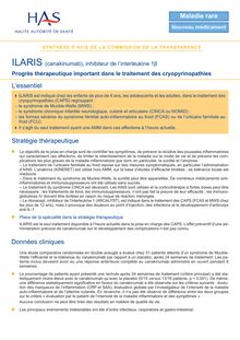 ILARIS - Synthèse d avis ILARIS - CT7256