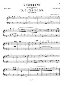 Partition complète, Minuet, D major, Mozart, Wolfgang Amadeus par Wolfgang Amadeus Mozart