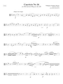 Partition viole de gambe, corde quatuor No.16, E♭ major, Mozart, Wolfgang Amadeus par Wolfgang Amadeus Mozart
