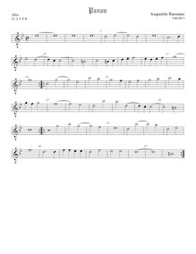 Partition ténor viole de gambe 1, octave aigu clef, pavanes et Galliards pour 5 violes de gambe par Augustine Bassano