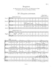 Partition complète (S.12), Requiem, Messe des morts, Liszt, Franz