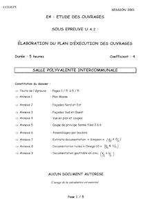 Elaboration du plan d exécution des ouvrages 2001 BTS Charpente - couverture