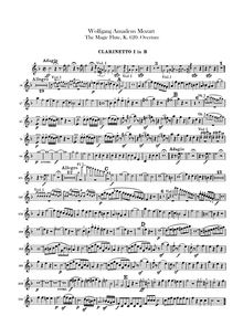 Partition clarinette 1, 2 (en B♭), Die Zauberflöte, The Magic Flute