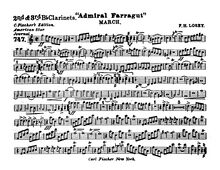 Partition clarinette 2,3 (B♭), Admiral Farragut, C Major, Losey, Frank Hoyt