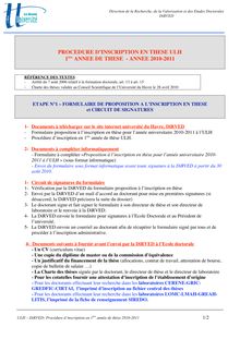Modèle Procédure inscription 1ere annee thèse 2010 -2011 vjuillet2010 ULH